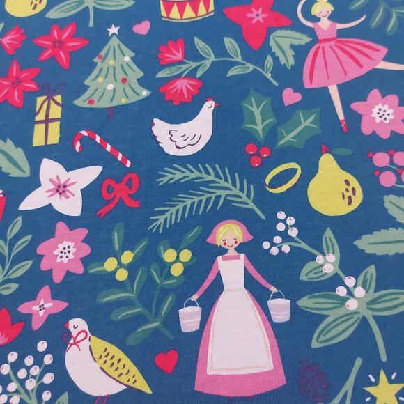 Mini Boden raglan sleeved mixed holiday print top - Picture 5 of 8